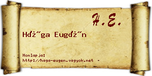 Hága Eugén névjegykártya